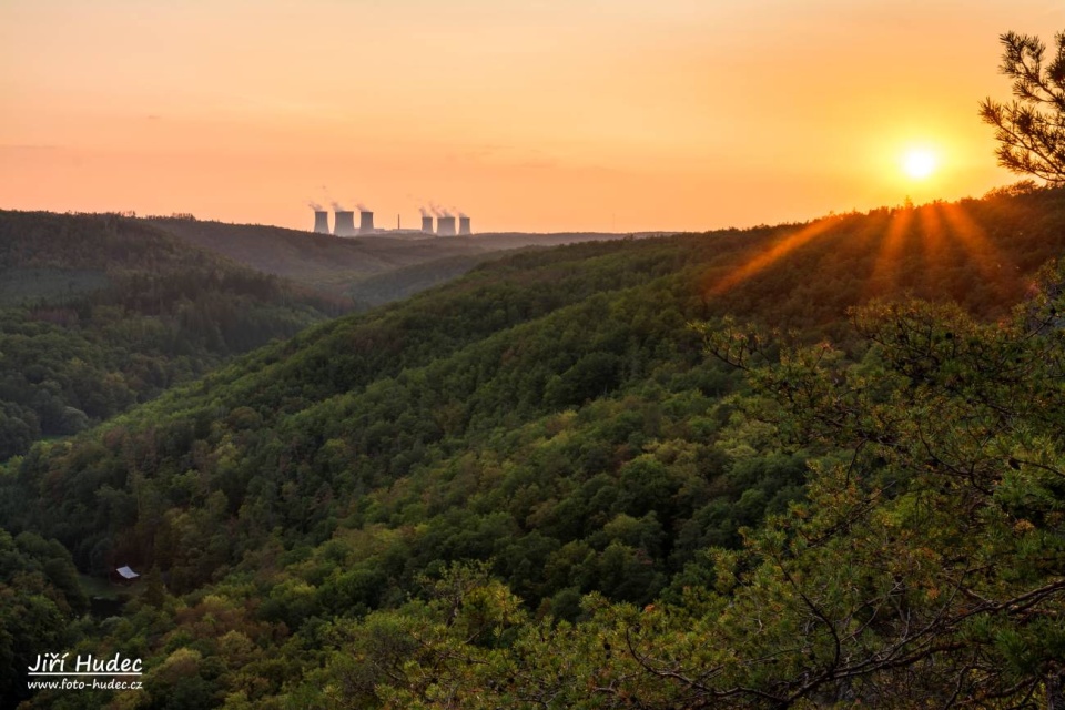 Západ slunce nad Dukovany