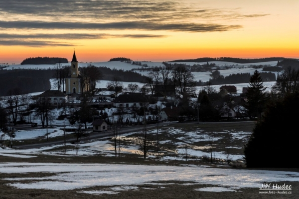 Západ slunce nad Lískem