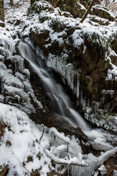 Zimní vodopád Trenckovy rokle